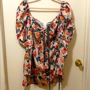 Puff sleeve rose dress